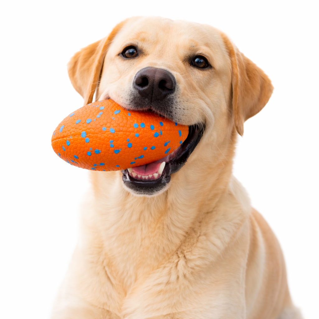 ScritchPets Dog Football Toy for Aggressive Chewers