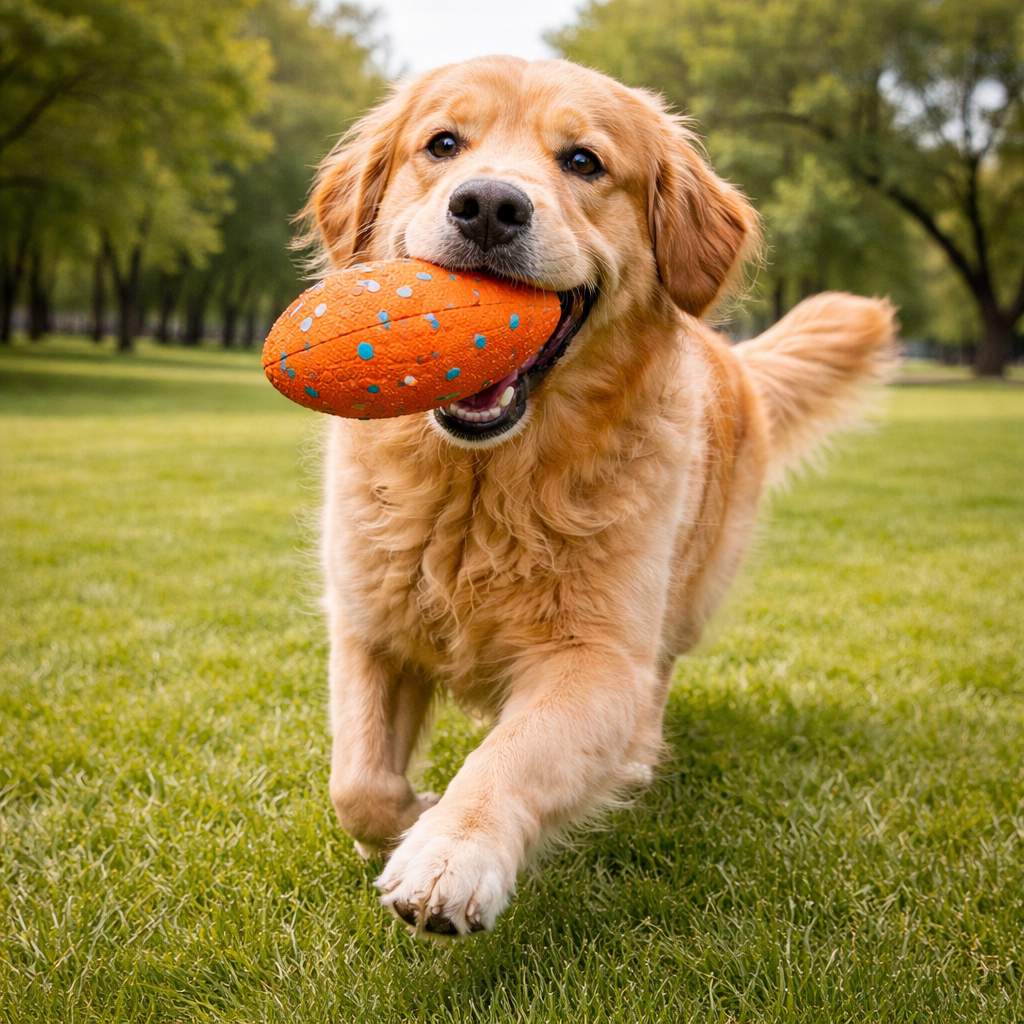 ScritchPets Dog Football Toy for Aggressive Chewers