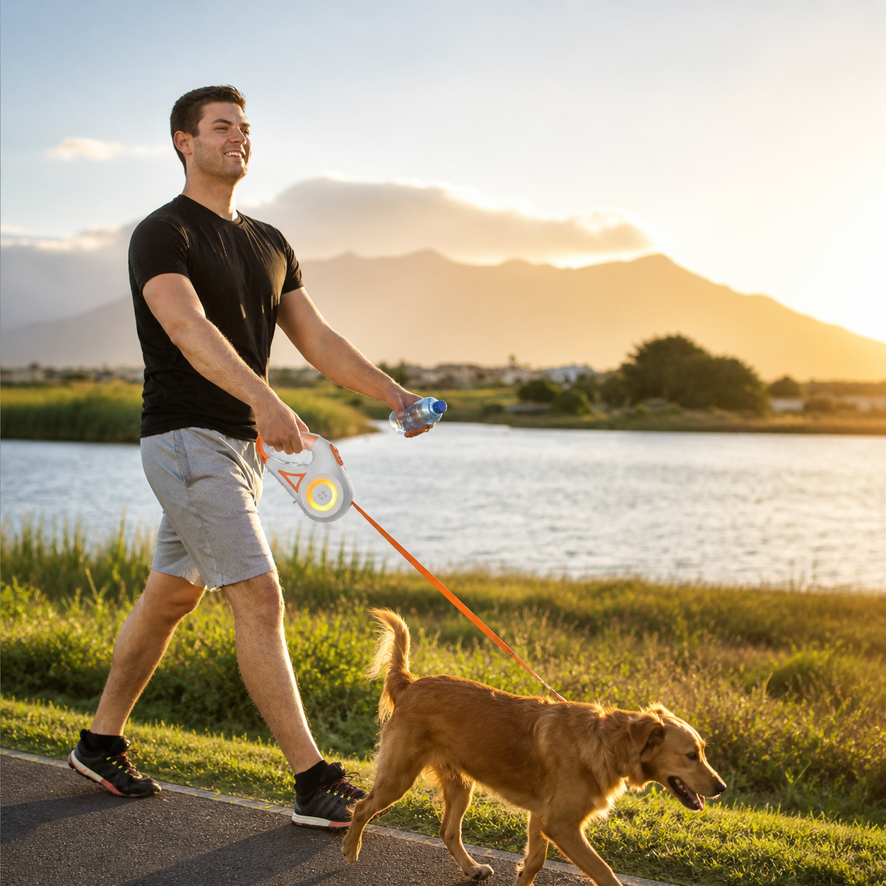 ScritchPets LED Retractable Dog Leash 5m