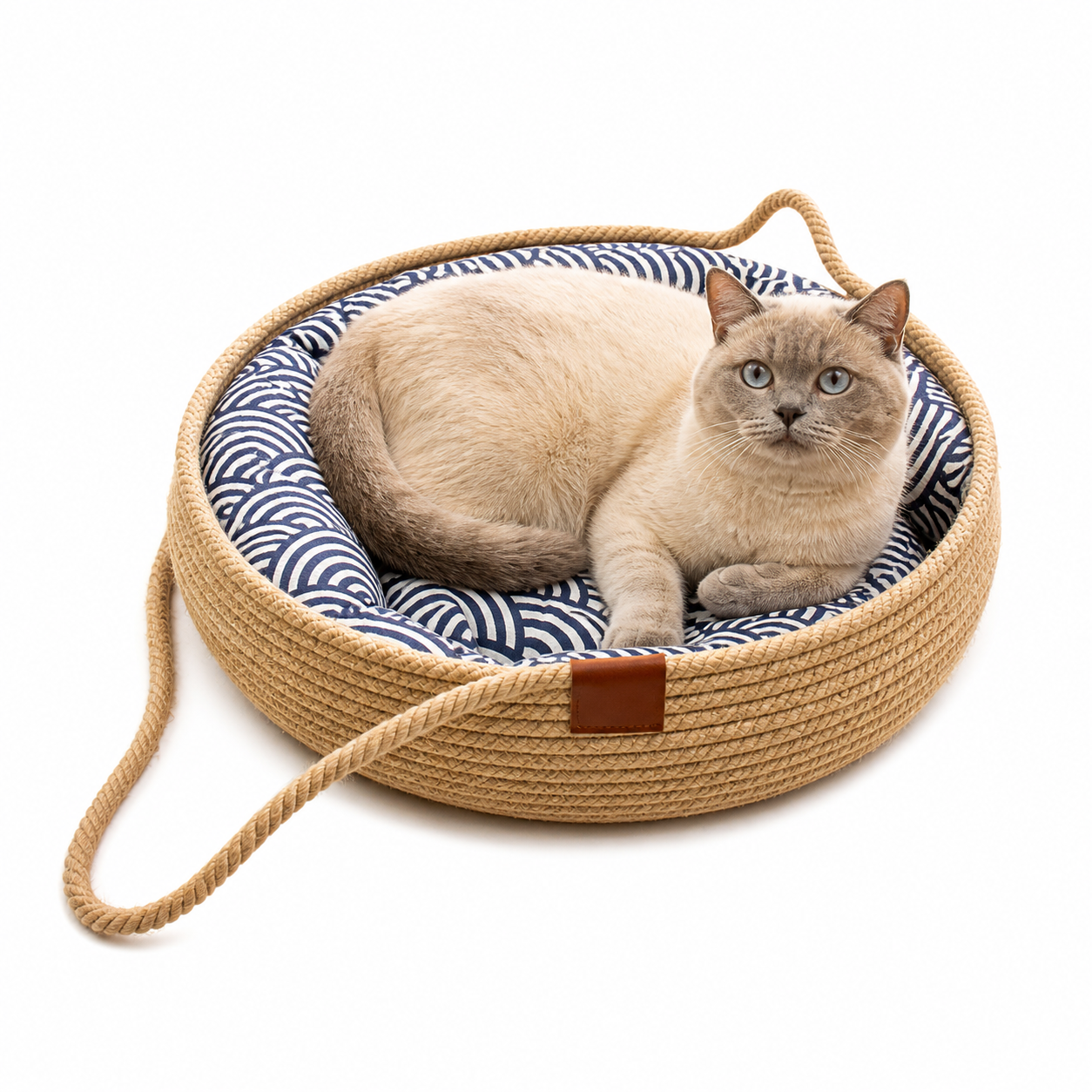 ScritchPets Woven Rattan Cat Bed