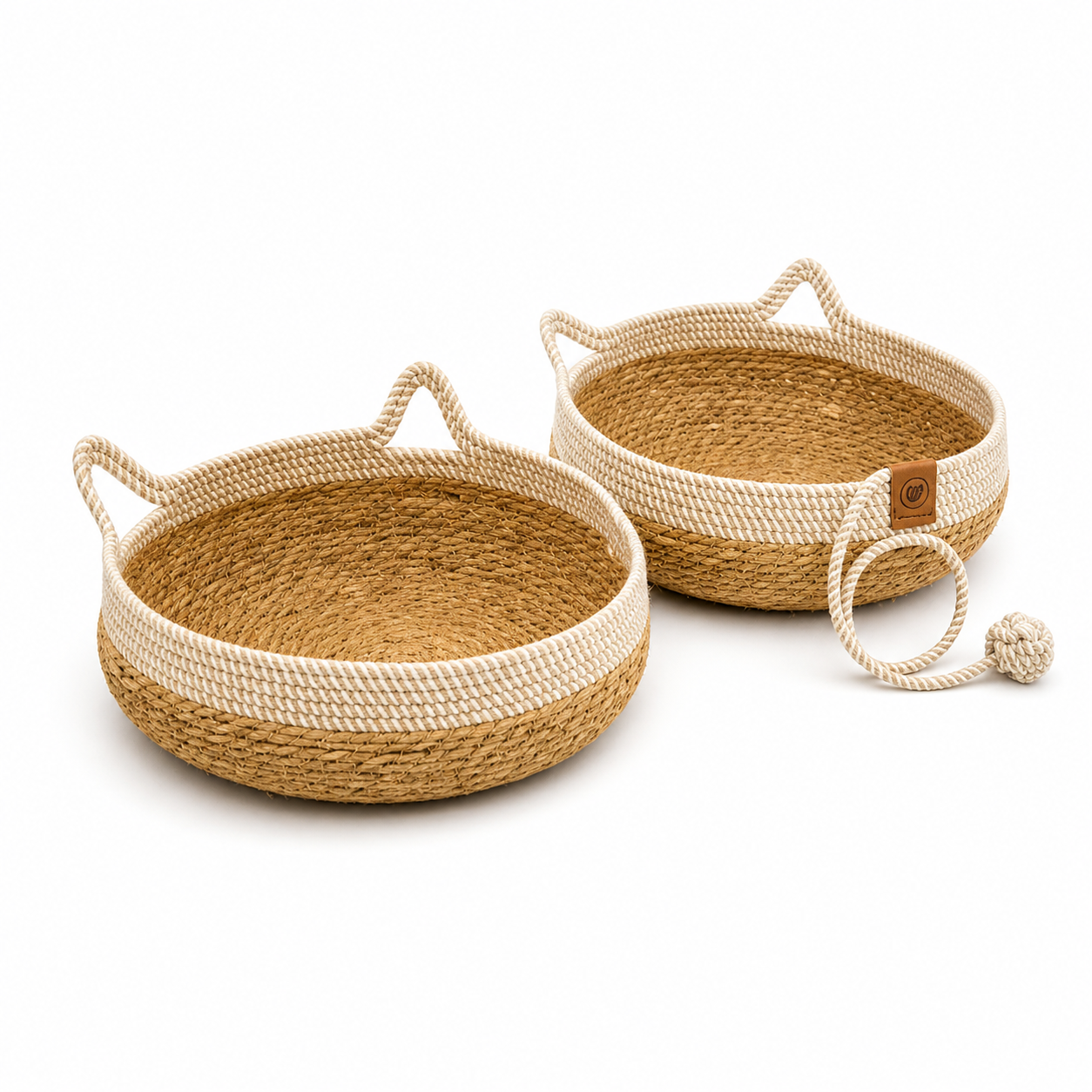 ScritchPets Woven Rattan Cat Bed