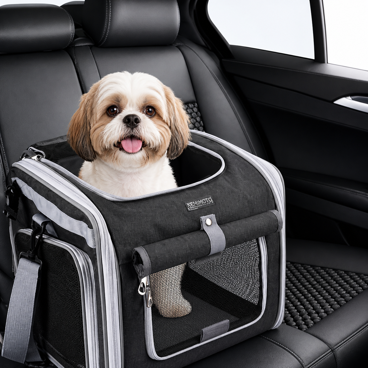 ScritchPets Expandable Dog Bike Basket Carrier