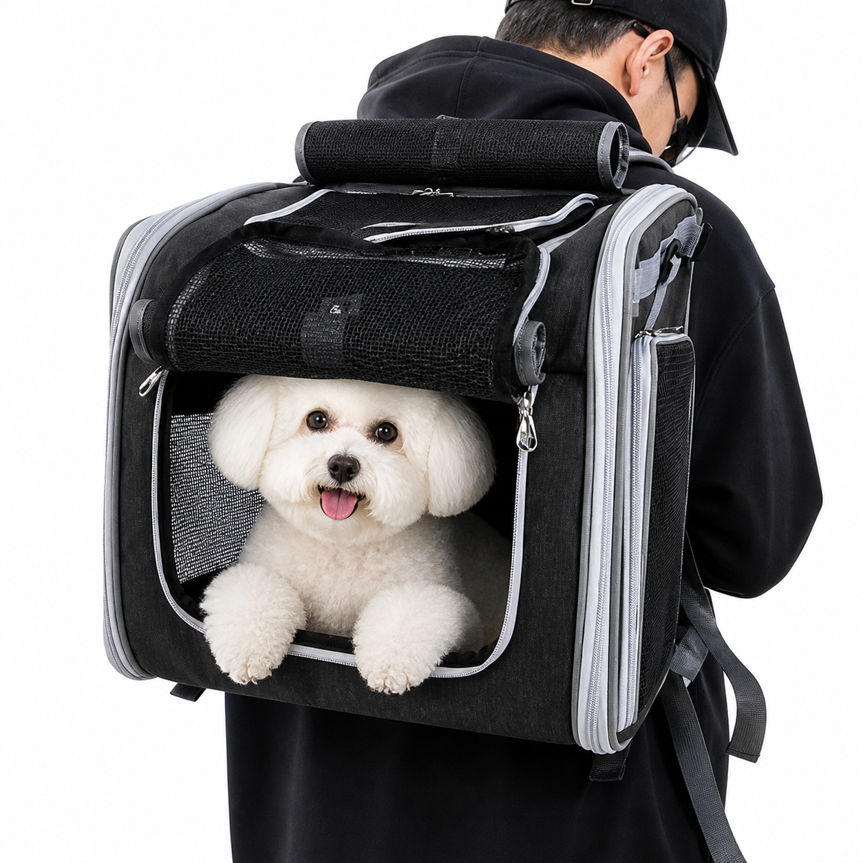 ScritchPets Expandable Dog Bike Basket Carrier