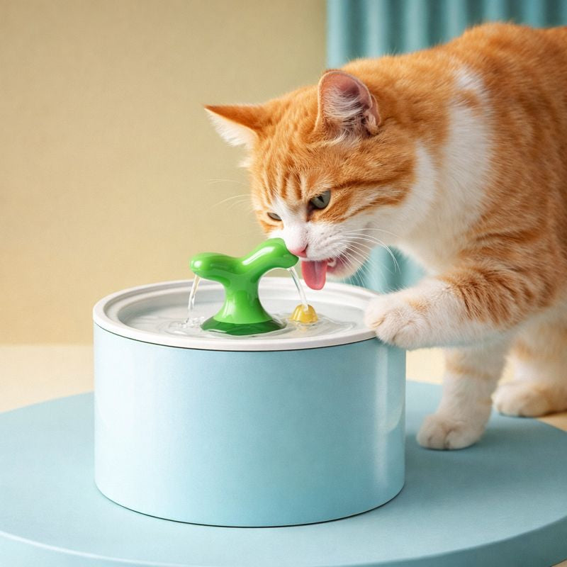 ScritchPets Automatic Ceramic Cat Water Fountain Dispenser