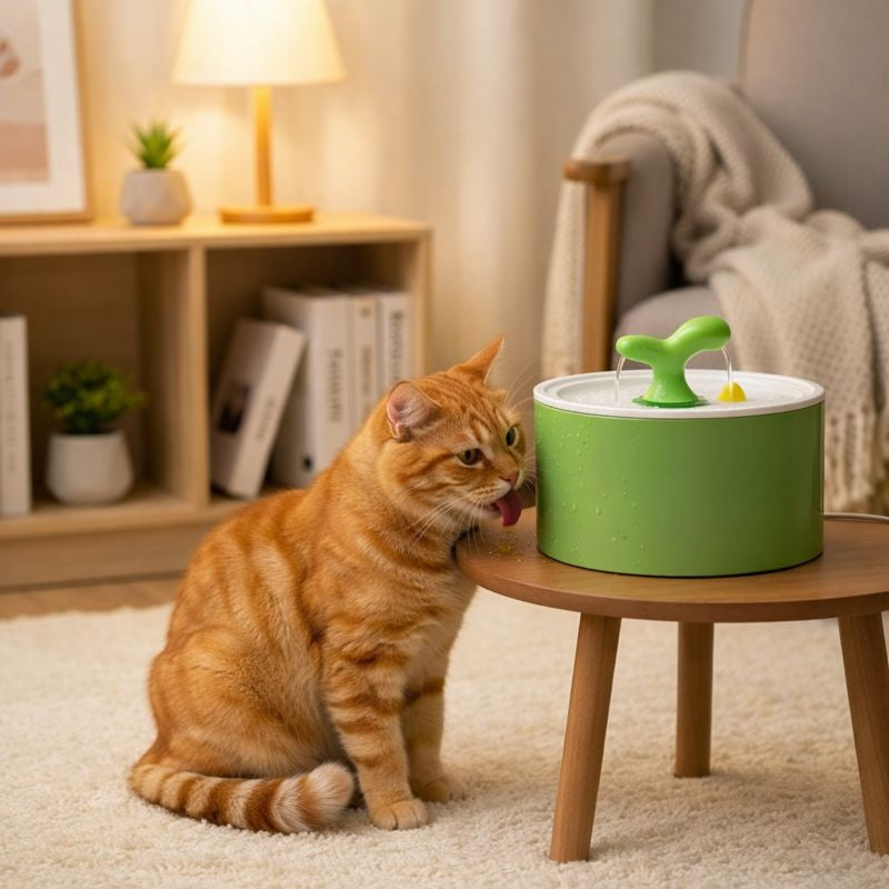 ScritchPets Automatic Ceramic Cat Water Fountain Dispenser