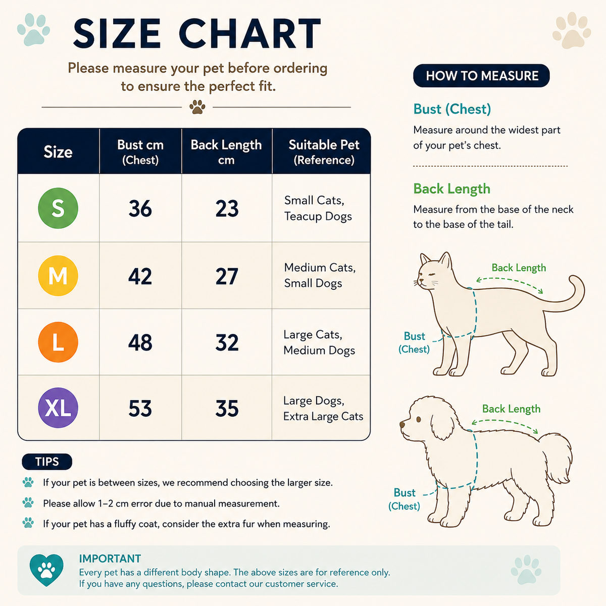 Size chart