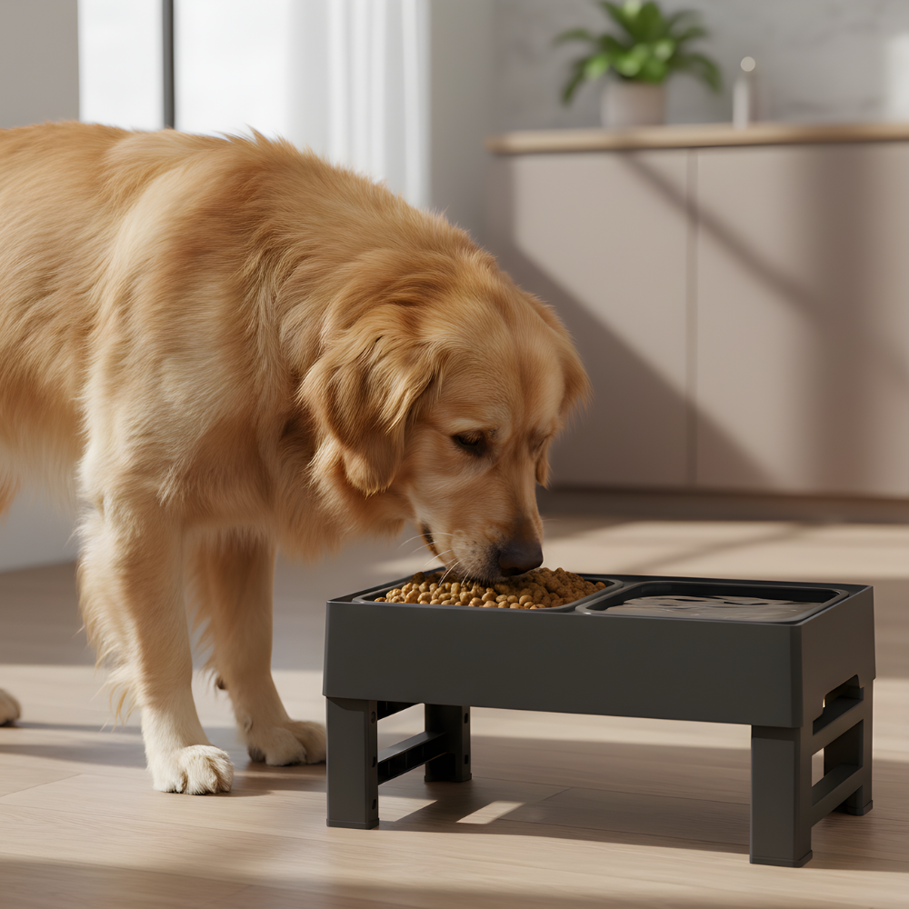 ScritchPets Adjustable Raised Dog Bowl