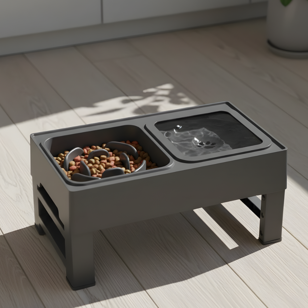 ScritchPets Adjustable Raised Dog Bowl