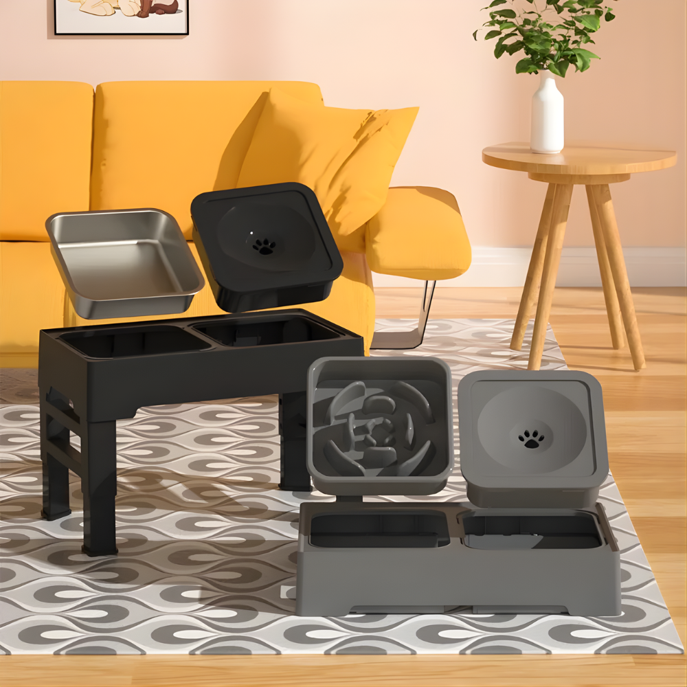 ScritchPets Adjustable Raised Dog Bowl