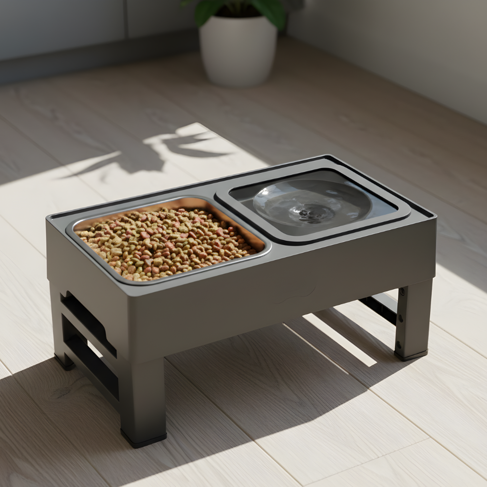 ScritchPets Adjustable Raised Dog Bowl