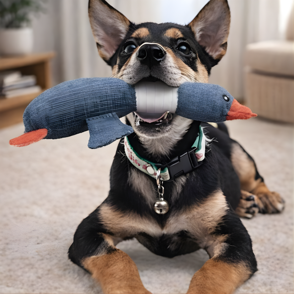 ScritchPets Tough Plush Goose Dog Toy