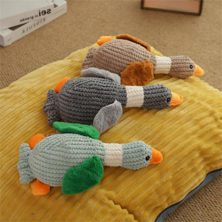 ScritchPets Tough Plush Goose Dog Toy