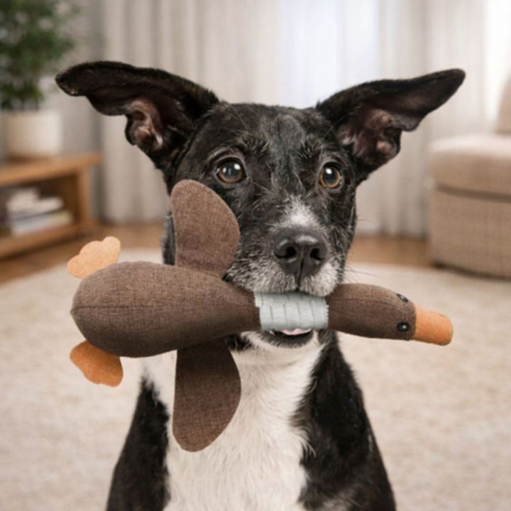 ScritchPets Tough Plush Goose Dog Toy