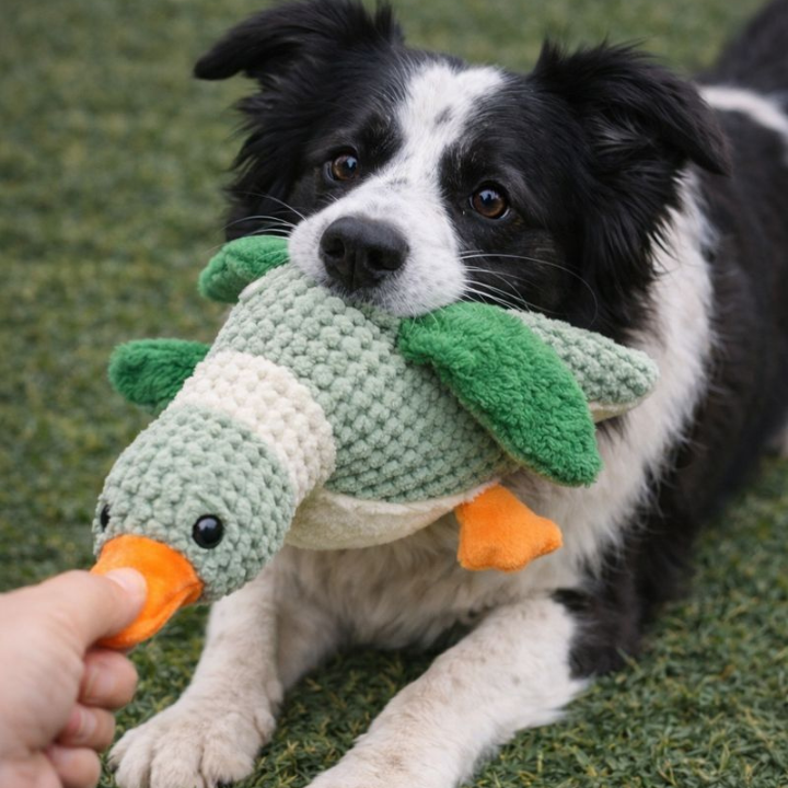 ScritchPets Tough Plush Goose Dog Toy