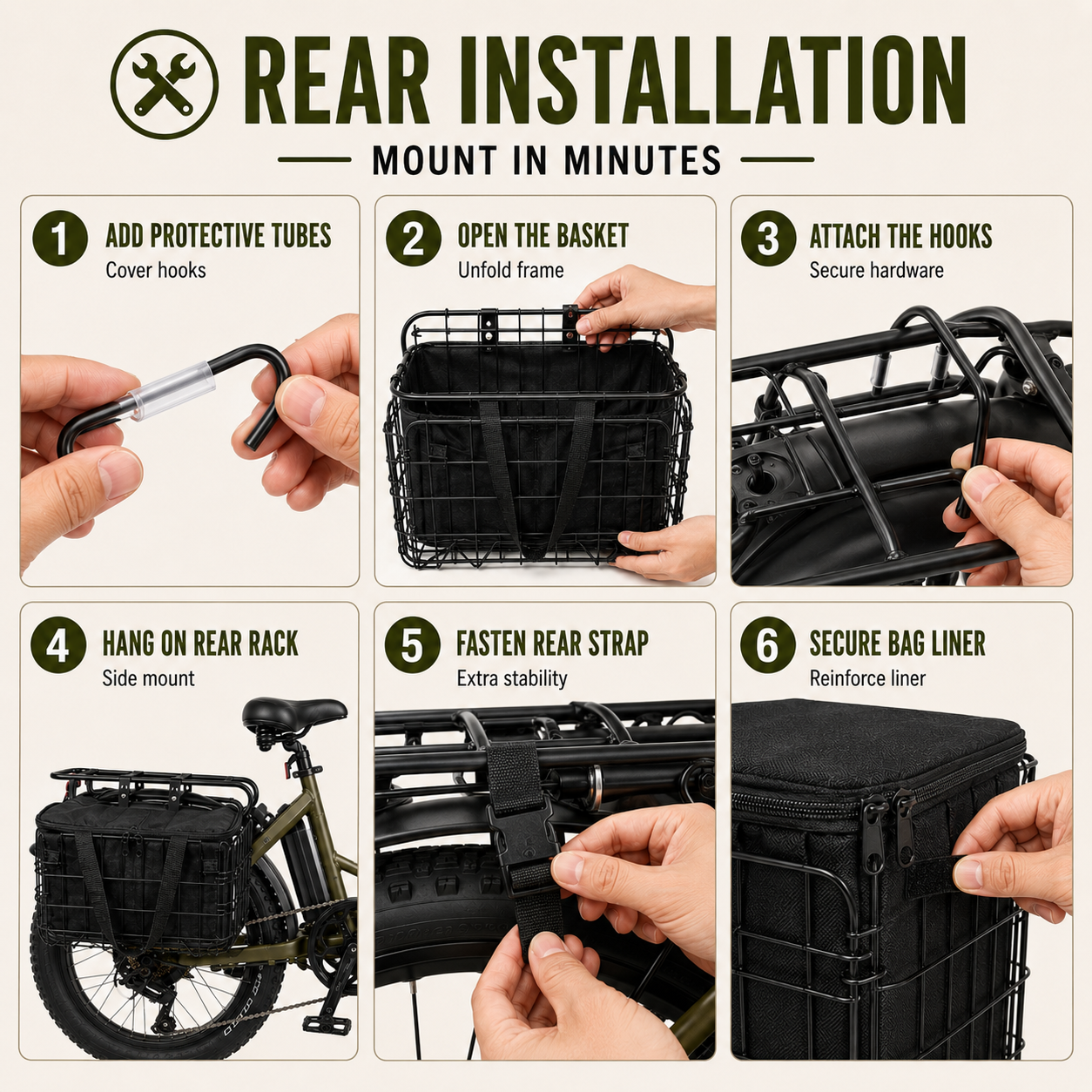 ScritchPets Folding Pet Bike Basket