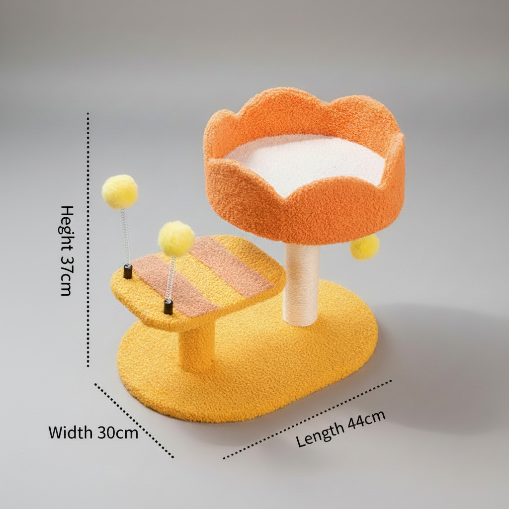 ScritchPets Compact Cat Perch Station Honeybee