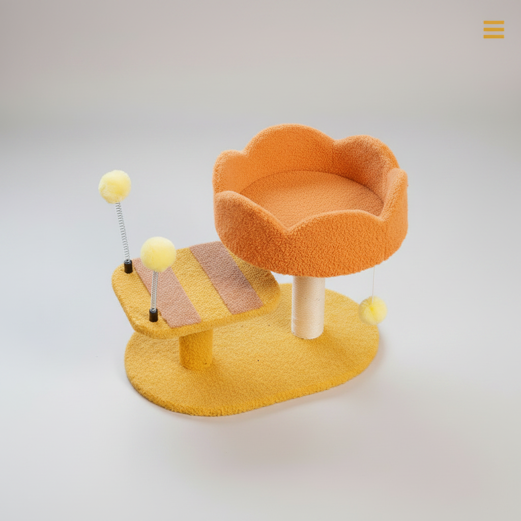 ScritchPets Compact Cat Perch Station Honeybee