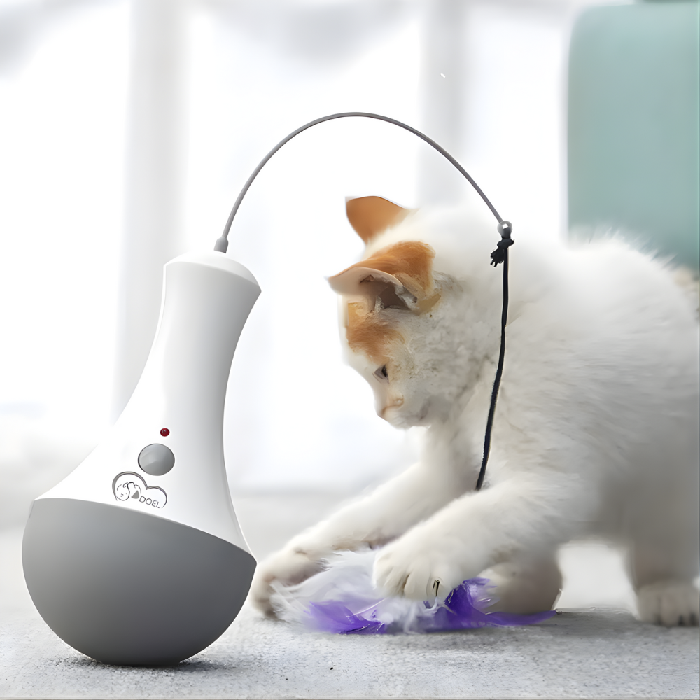 ScritchPets PounceWhirl Automatic Feather Cat Toy