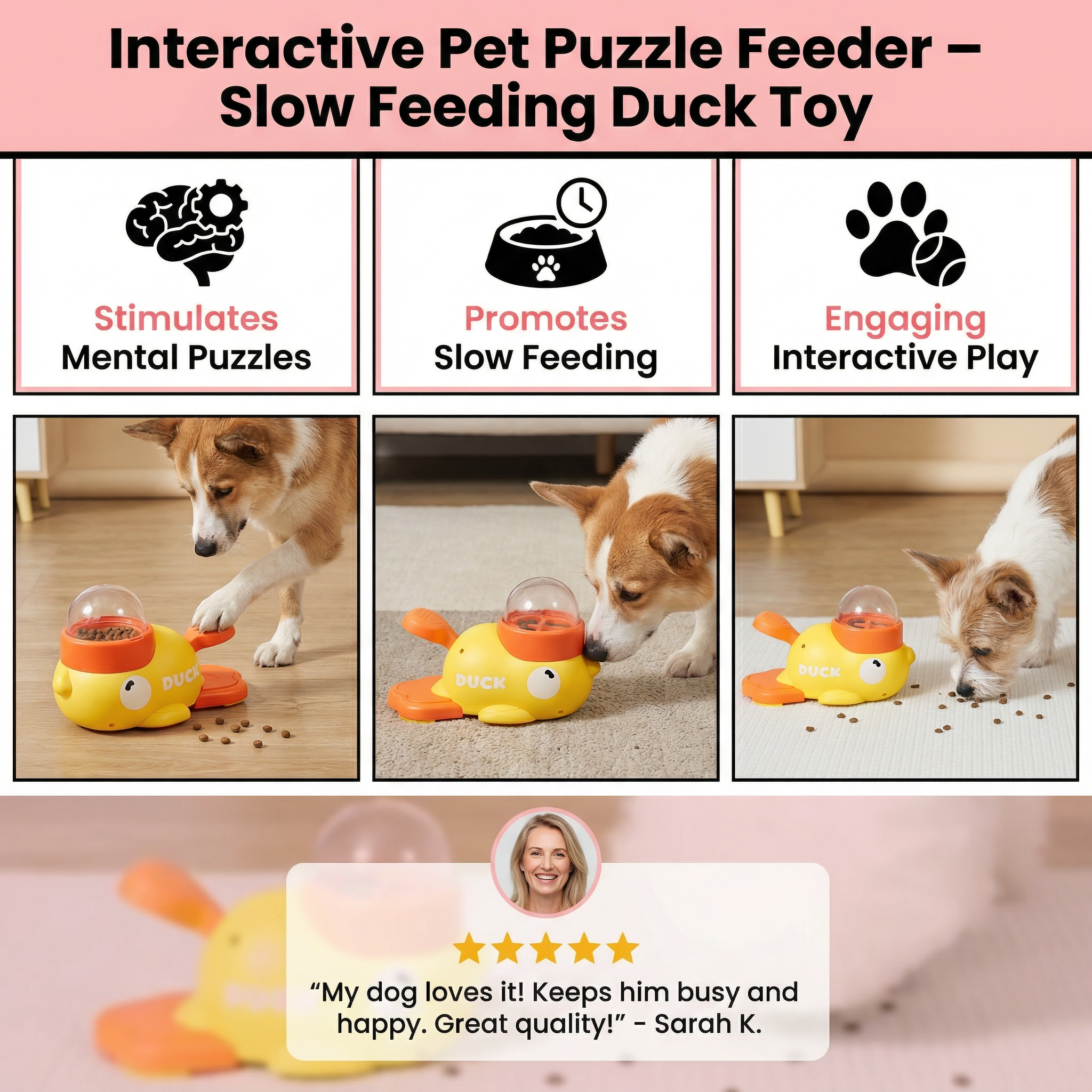 ScritchPets Duck Puzzle Slow Feeder
