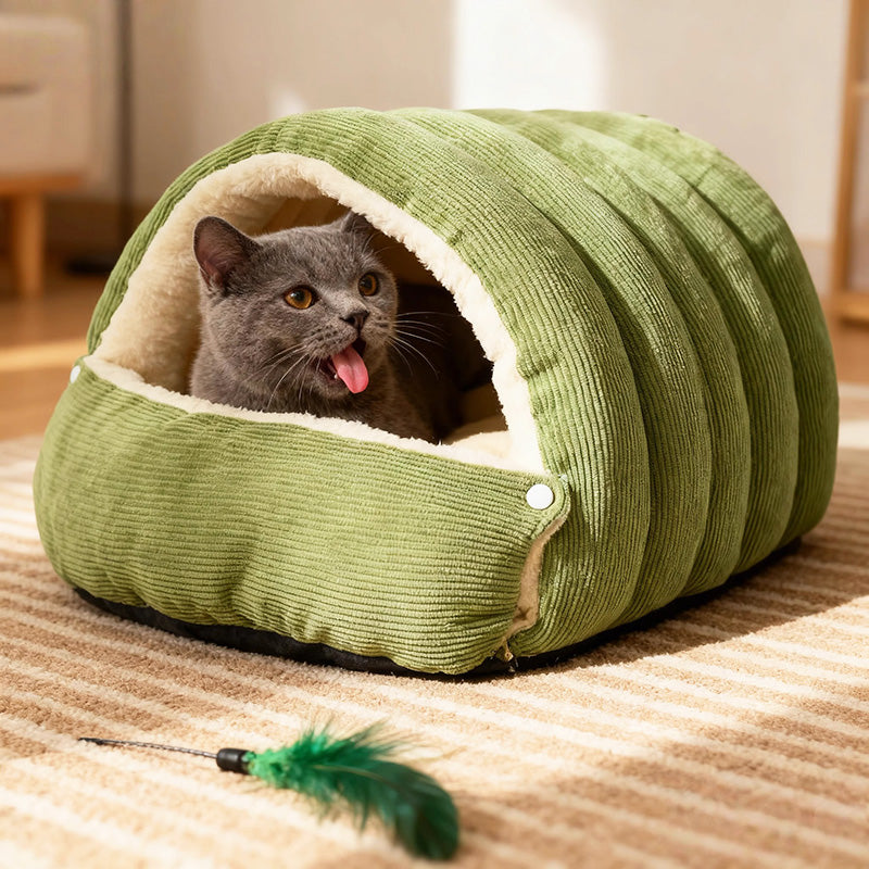 ScritchPets Closed Off Winter Cat Bed