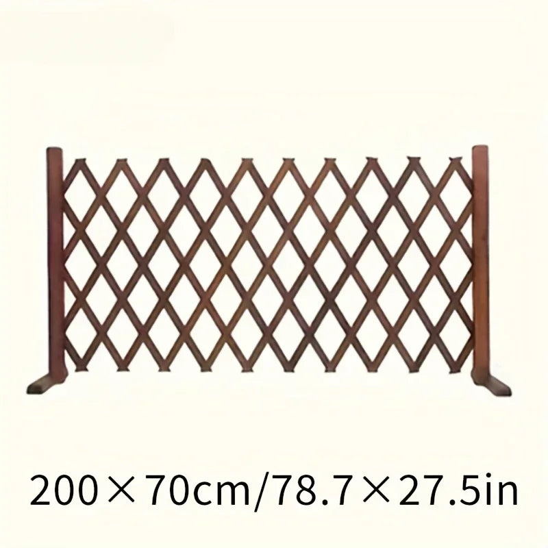 ScritchPets Retractable Wooden Pet Gate Freestanding