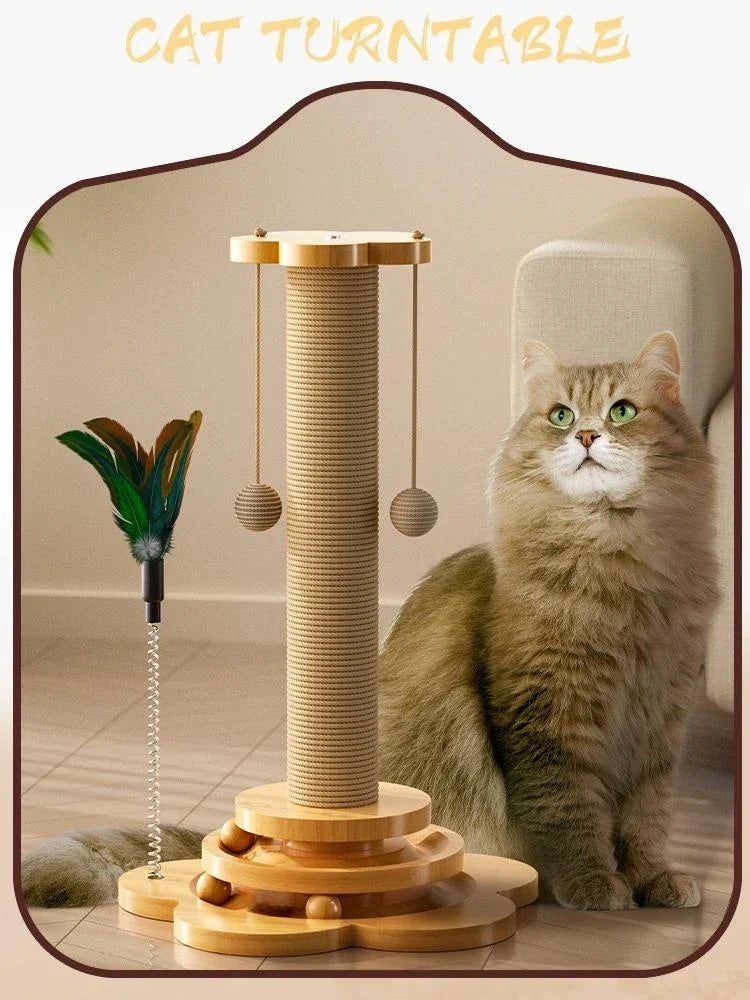ScritchPets Wooden Cat Scratching Post