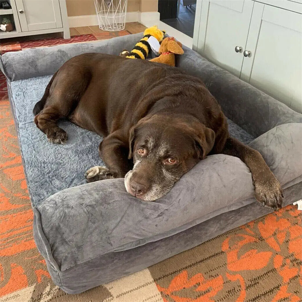 ScritchPets Extra Large Foam Dog Bed with Washable Cover