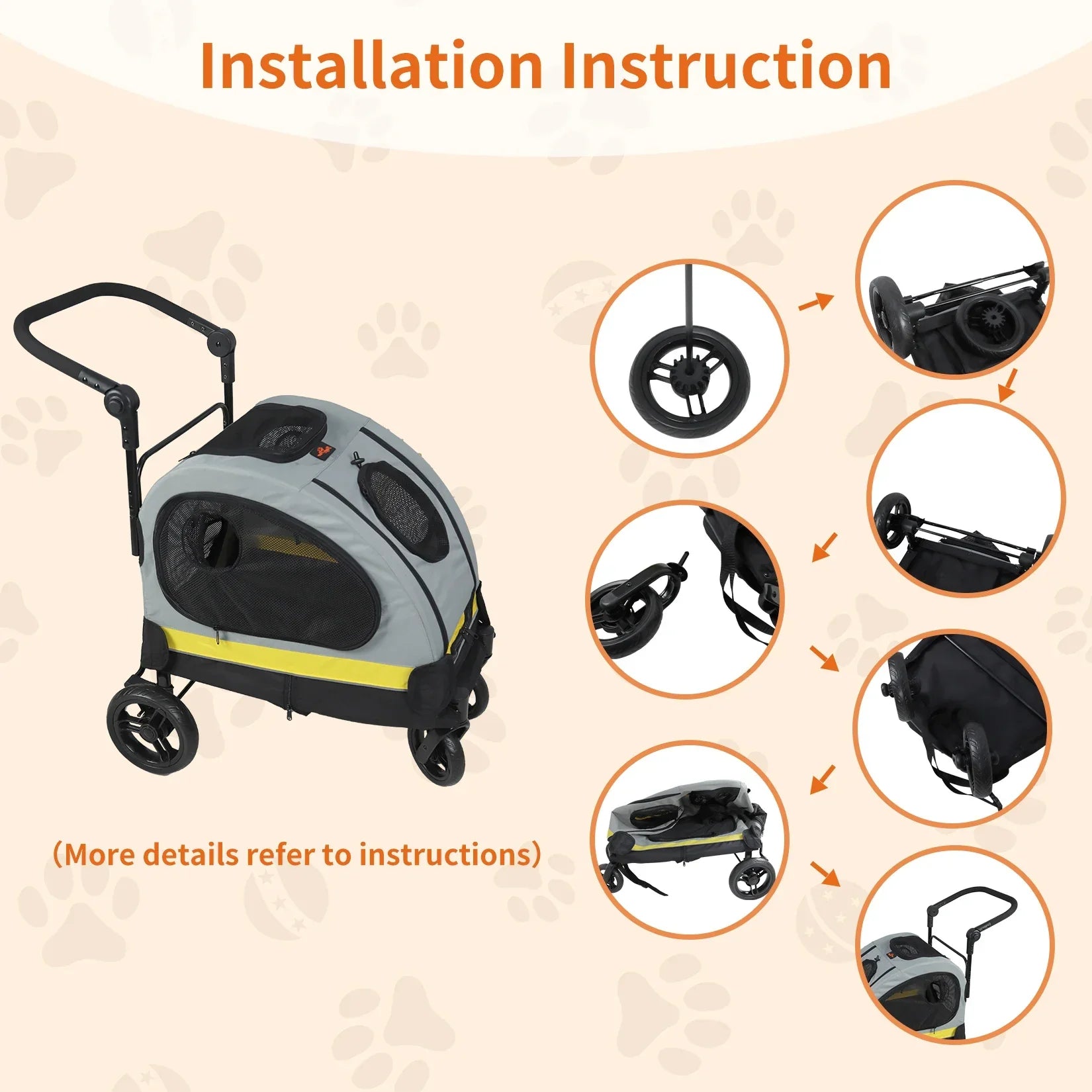 ScritchPets 2 in 1 Convertible Pet Stroller and Car Seat