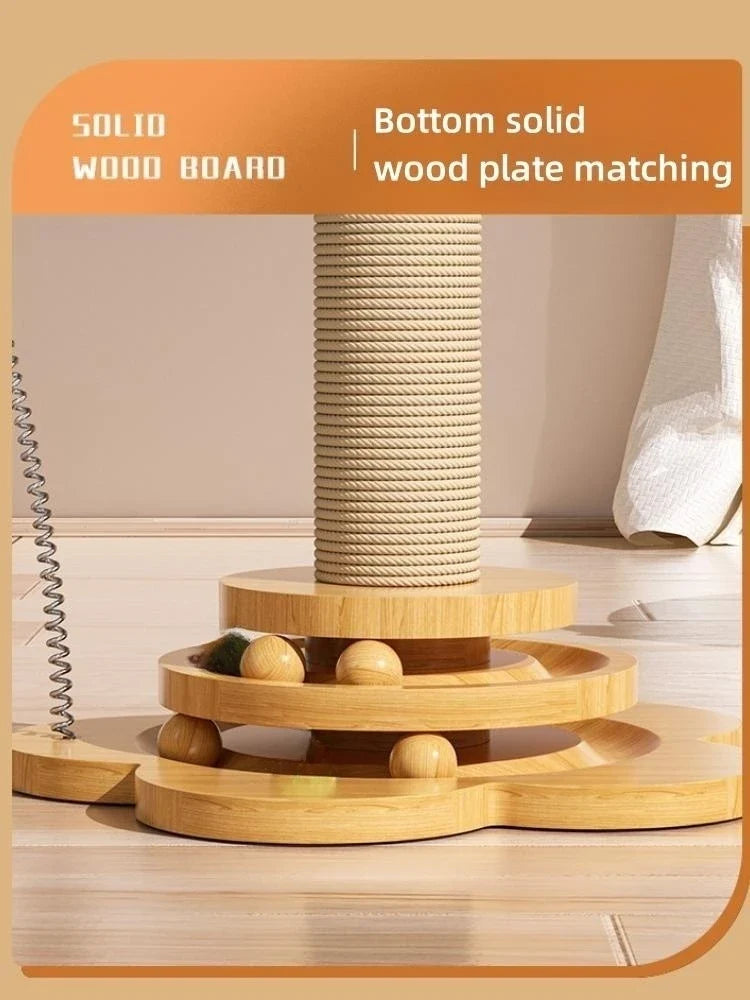 ScritchPets Wooden Cat Scratching Post