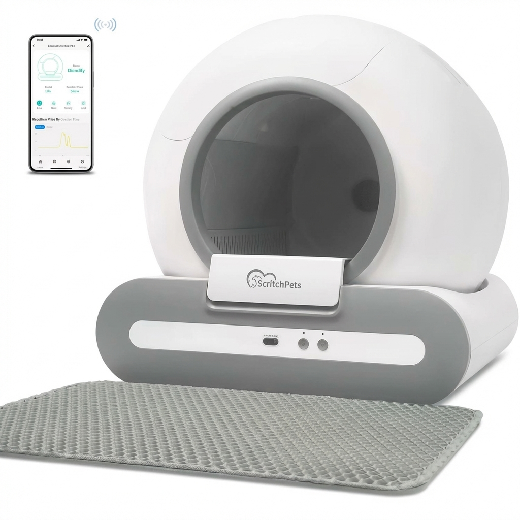 ScritchPets Self-Cleaning Litter Box on a white background