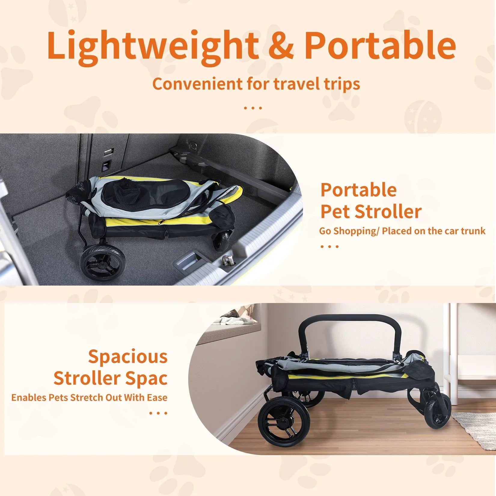 ScritchPets 2 in 1 Convertible Pet Stroller and Car Seat