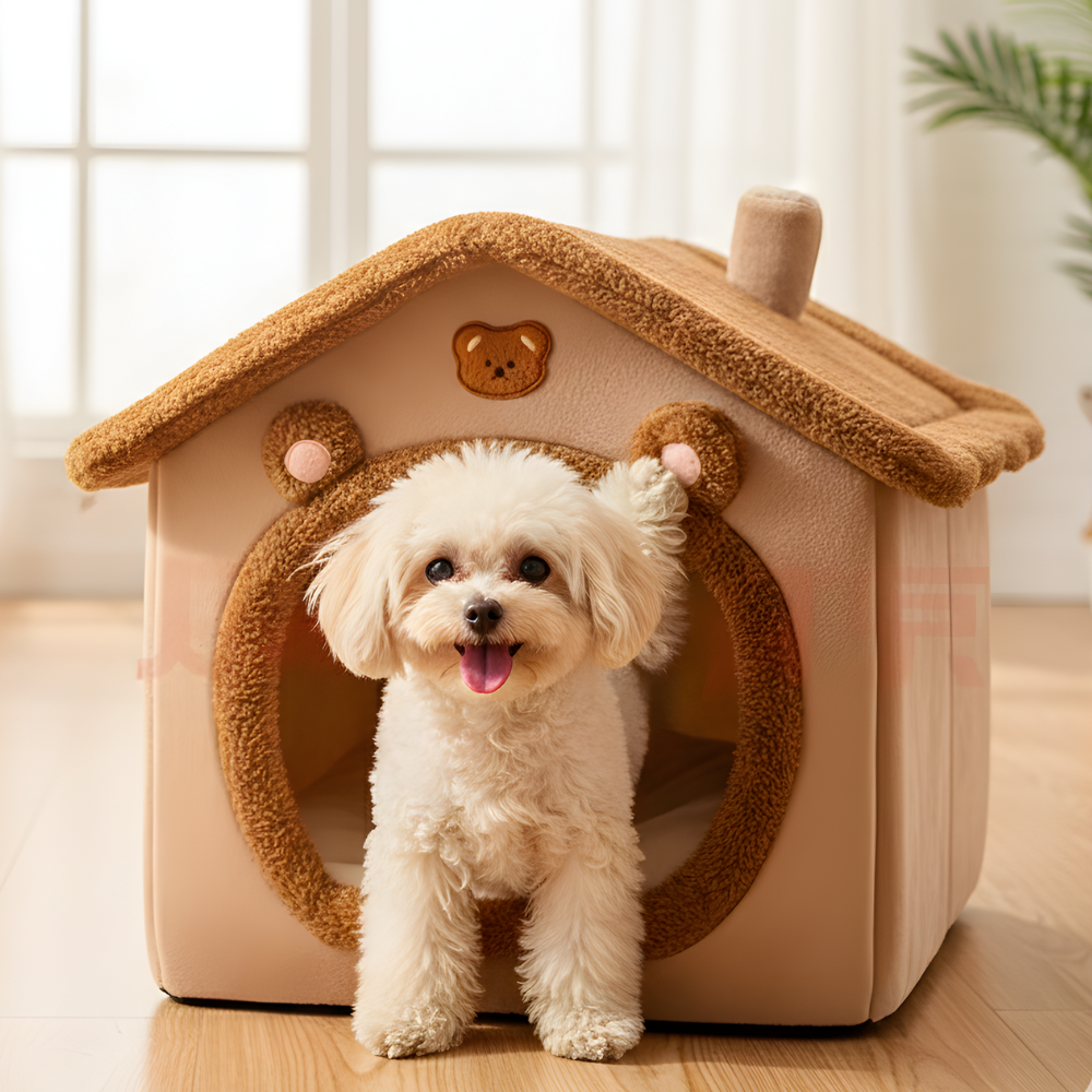 ScritchPets Plush Pet Hideaway Bed