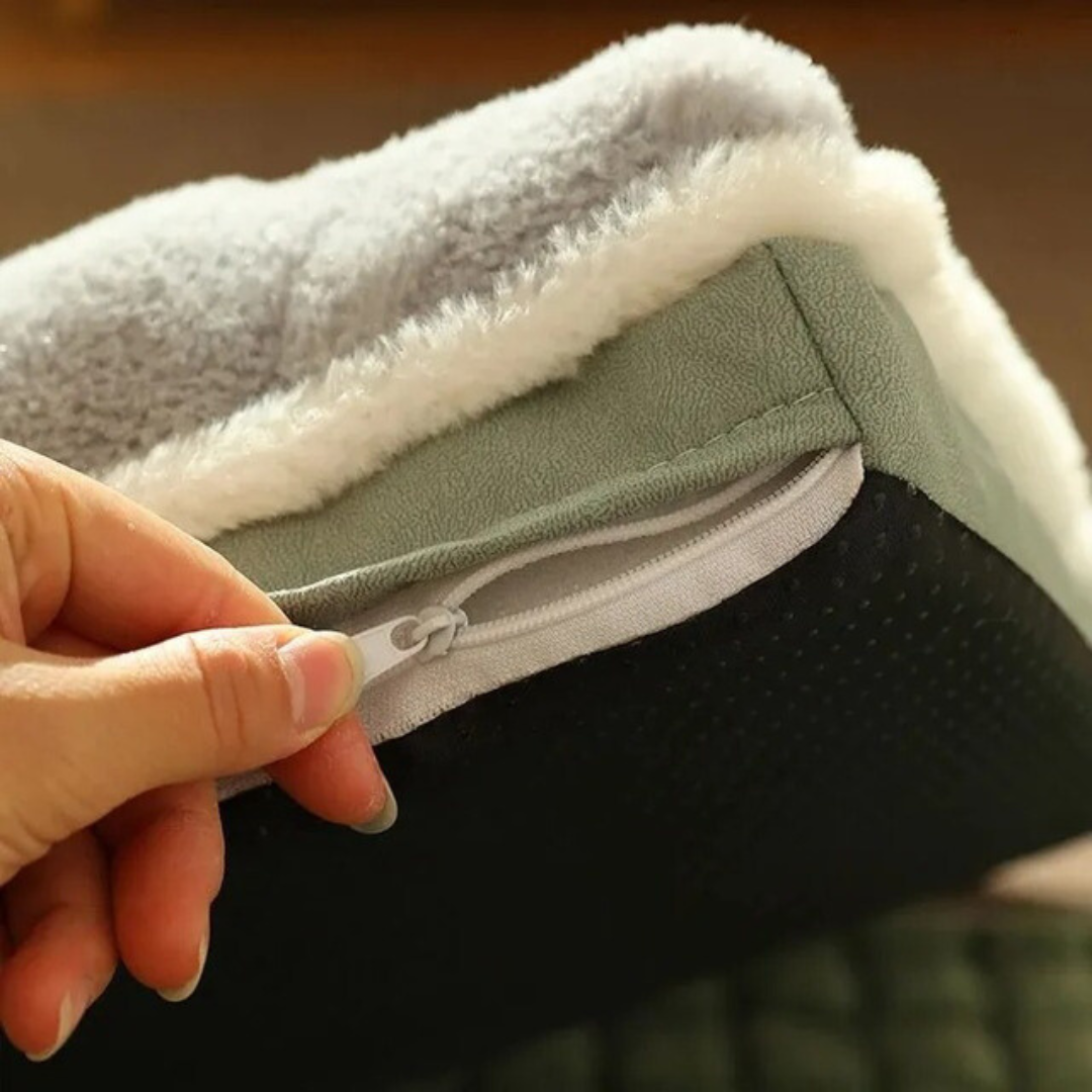 ScritchPets Plush Warm Pet Dog Bed with Zip Cover