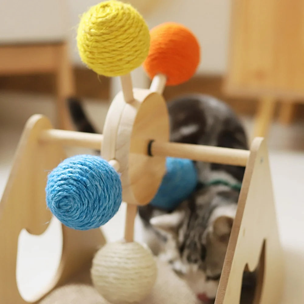 ScritchPets Wooden Cat Scratch Spinner