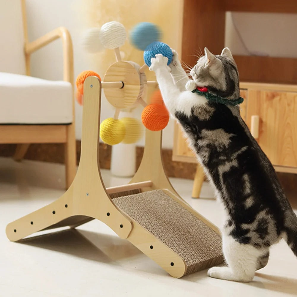 ScritchPets Wooden Cat Scratch Spinner