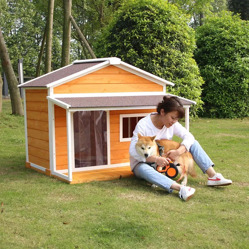 ScritchPets Solid Wood Outdoor Dog Kennel