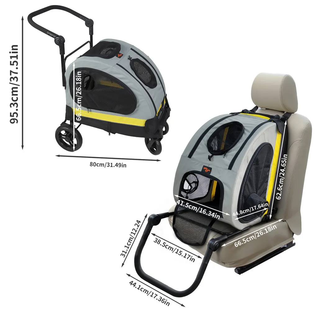 ScritchPets 2 in 1 Convertible Pet Stroller and Car Seat