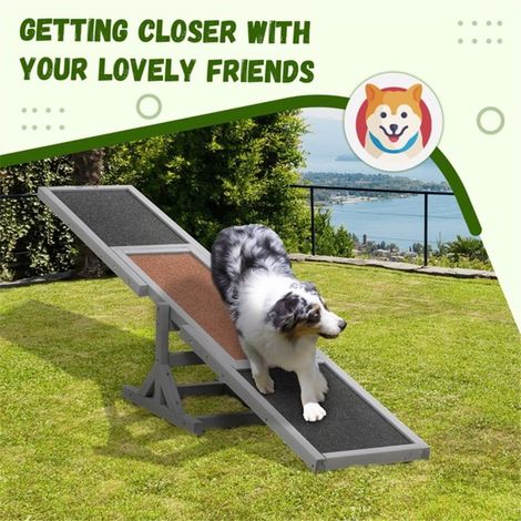 Fir Wood Pet Seesaw for Physical and Mental Exercise, Anti-Slip Surface, Perfect for Pets Under 110 lbs, Easy to Assemble, Various Colors - 3
