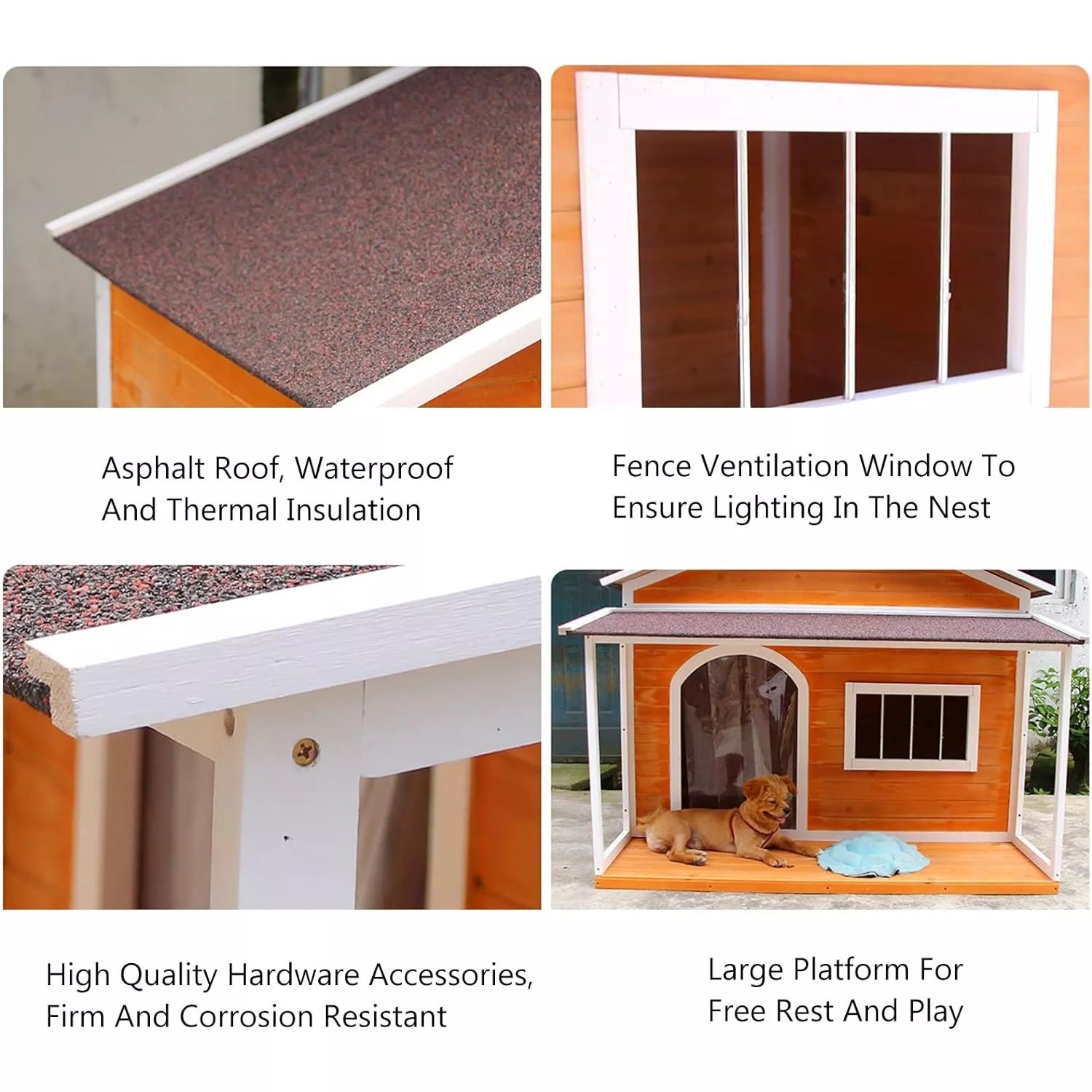 ScritchPets Solid Wood Outdoor Dog Kennel