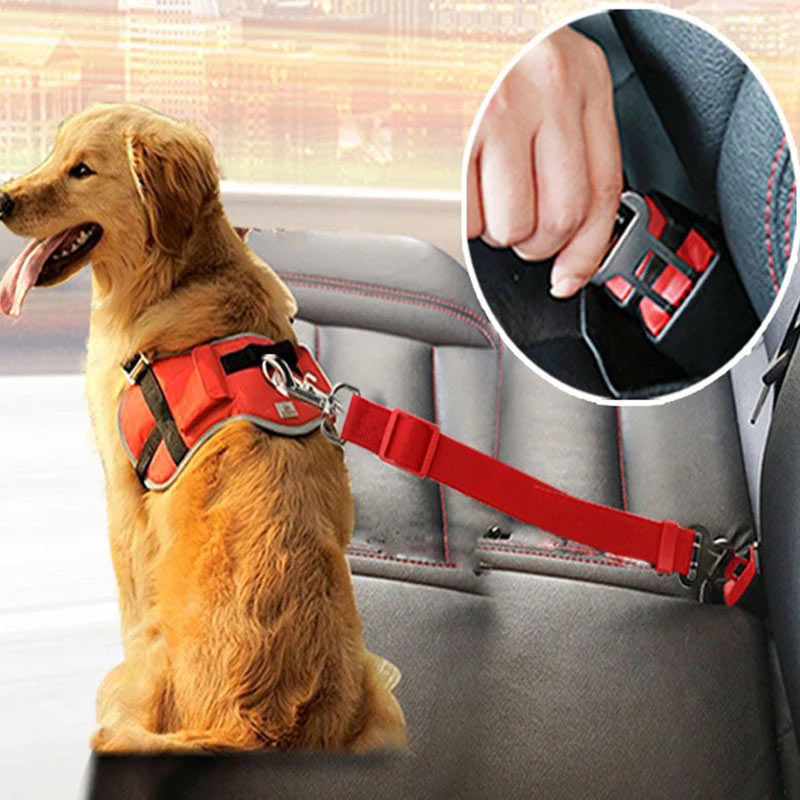 Adjustable Dog Car Seat Belt – Pet Travel Safety Harness - Image 1
