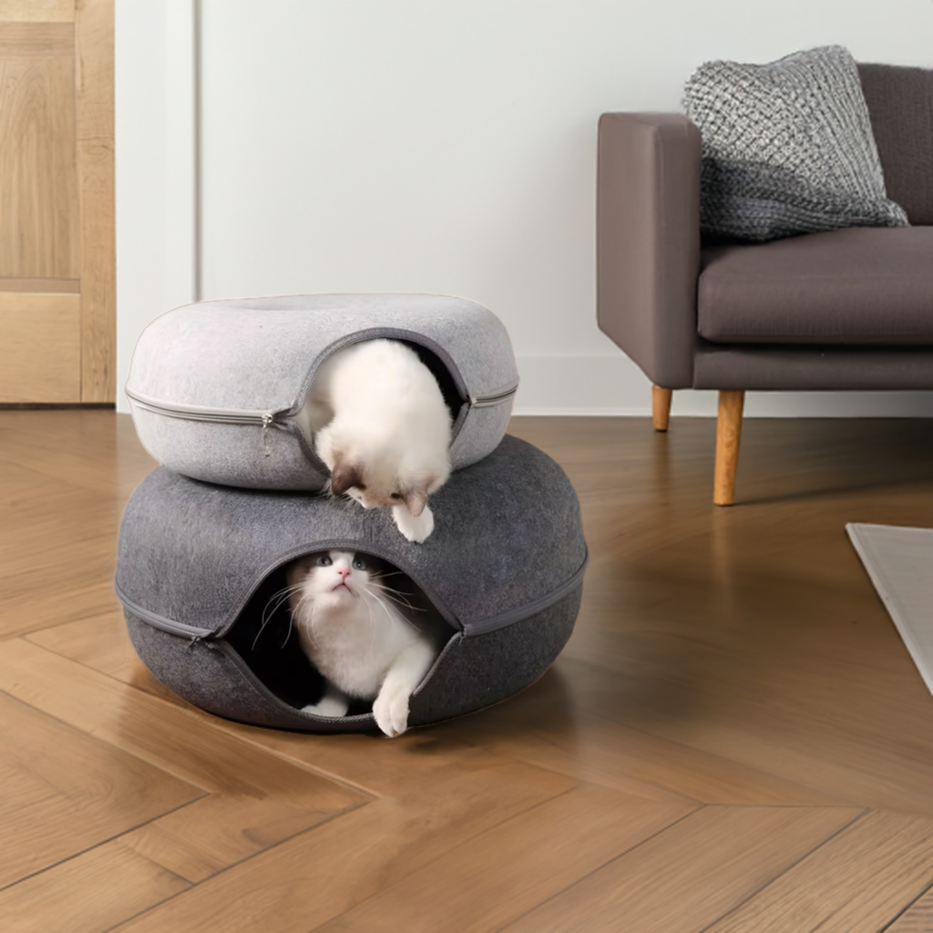 ScritchPets Cosy Cave Cat Donut Bed