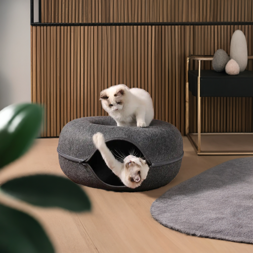 ScritchPets Cosy Cave Cat Donut Bed