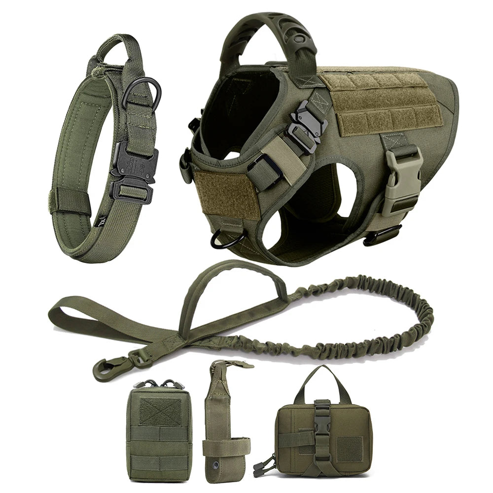 Heavy Duty Tactical Dog Harness Set