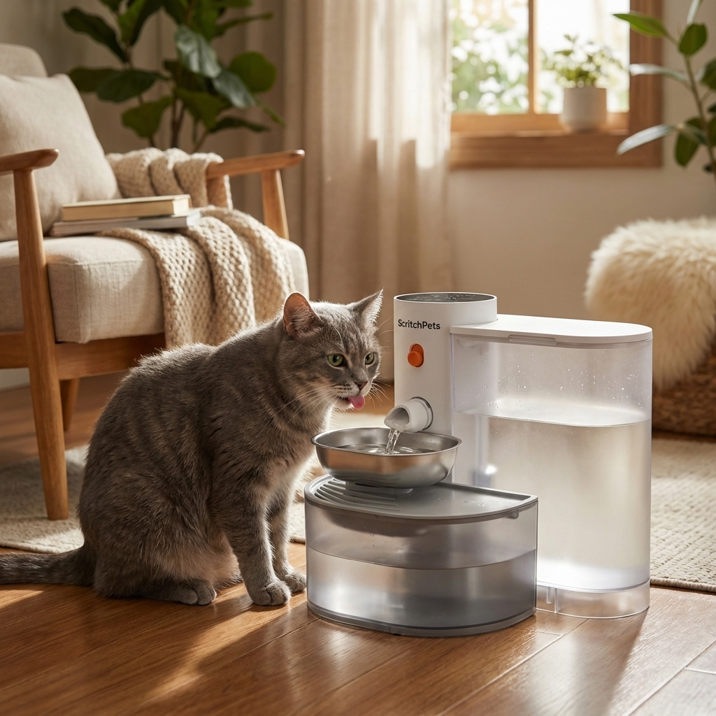 ScritchPets AquaPure Self-Refreshing Smart Water Fountain
