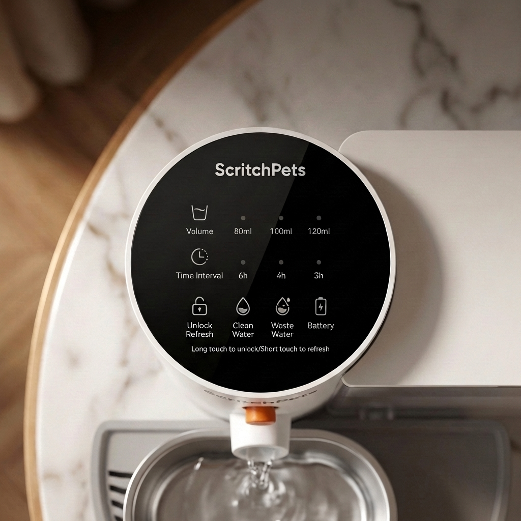 ScritchPets AquaPure Self-Refreshing Smart Water Fountain