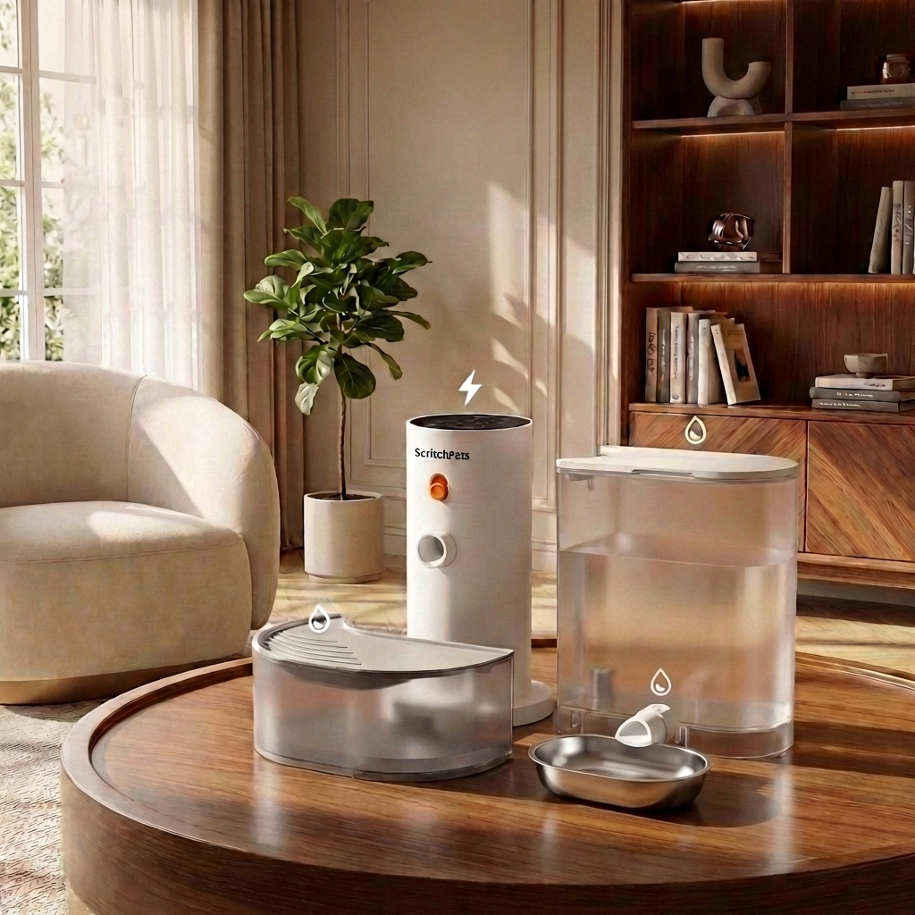 ScritchPets AquaPure Self-Refreshing Smart Water Fountain