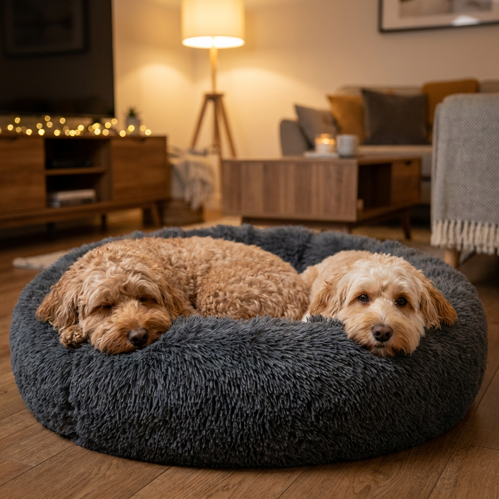 ScritchPets Plush Calming Dog Bed