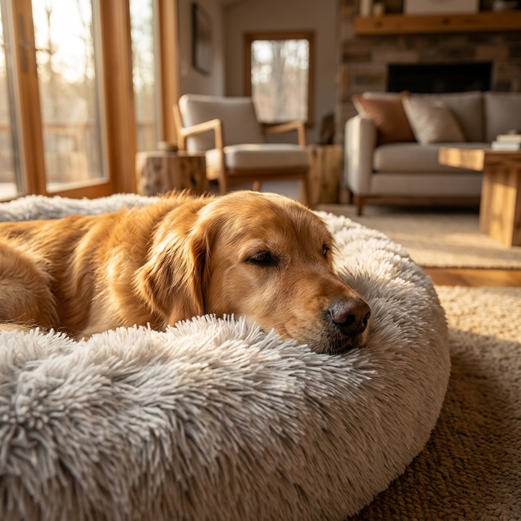 ScritchPets Plush Calming Dog Bed