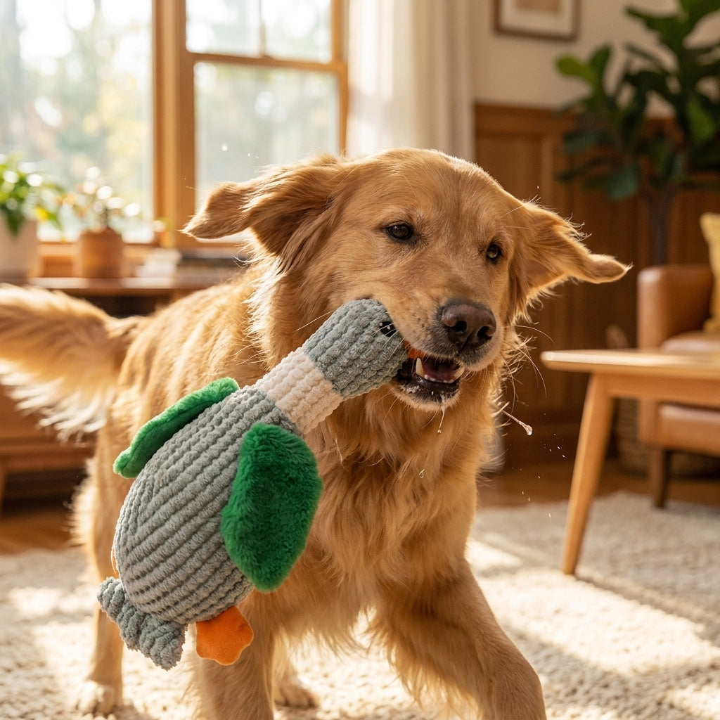 ScritchPets Tough Plush Goose Dog Toy