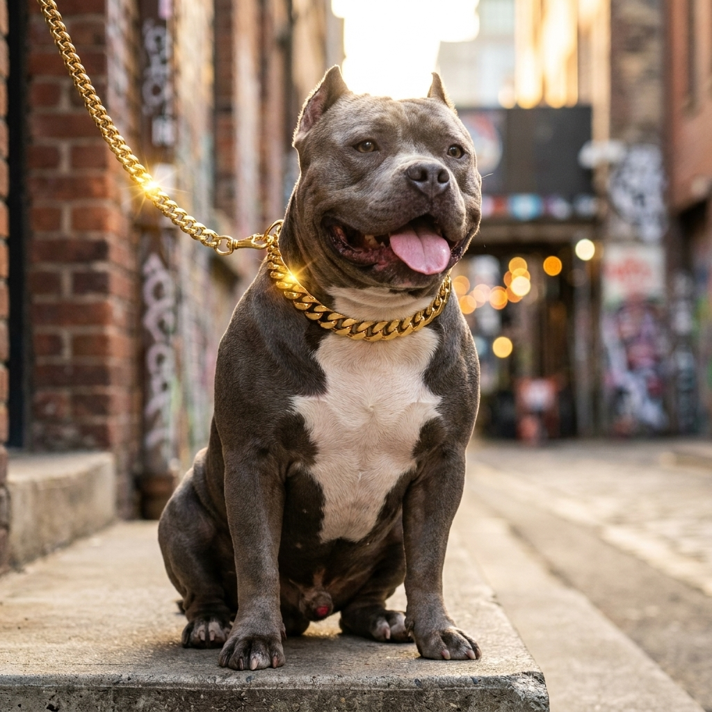 ScritchPets Gold Cuban Link Dog Collar